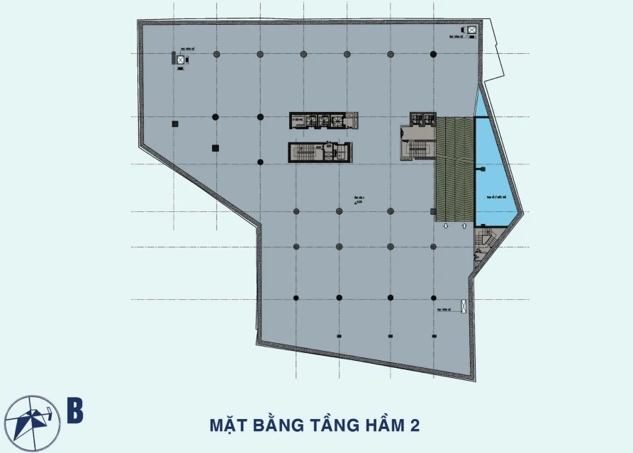 Mặt bằng tầng hầm 2