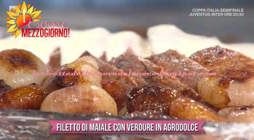 Filetto di maiale con verdure in agrodolce ricetta zia Cri