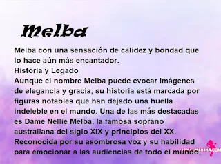 ▷ Significado del nombre Melba