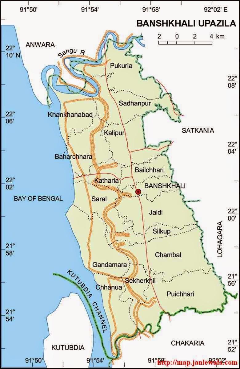 banshkhali upazila map of bangladesh