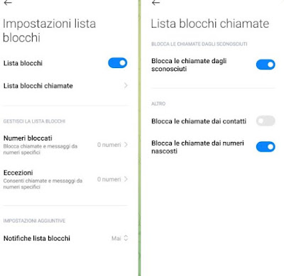 Bloccare chiamate Android