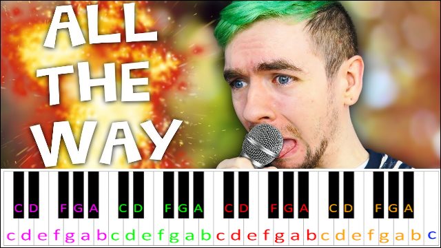 ALL THE WAY by Jacksepticeye Piano / Keyboard Easy Letter Notes for Beginners