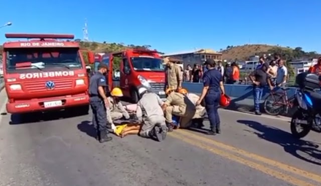 Acidente na Ponte de Italva deixa mulher ferida