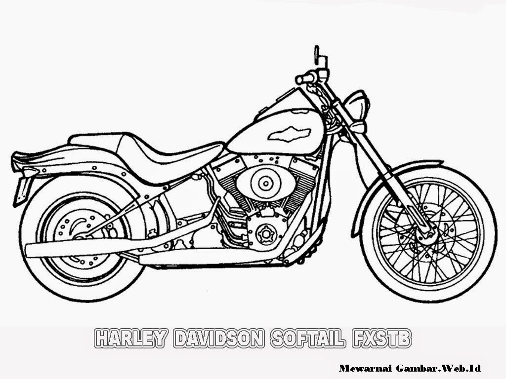 Mewarnai Gambar Motor Harley Davidson Mewarnai Gambar