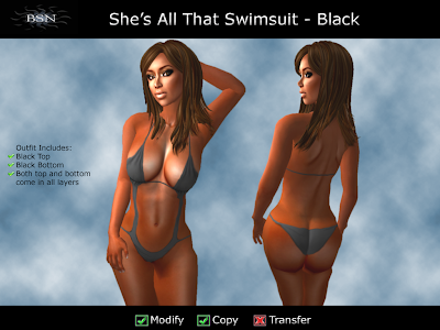 BSN She's All That Swimsuit - Black