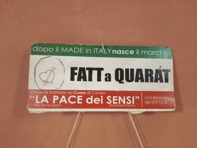Il brand Fatt a Quarat è nato nel 2000 da un'idea di Mariano Como, titolare della trattoria "La Pace dei Sensi" a Corato.