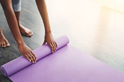 Yoga mat at home