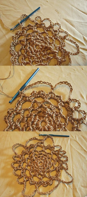 doily, twine, jute, crochet, free pattern