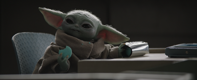 Baby Yoda Eats a Blue Cookie The Mandalorian Season Two Disney Plus