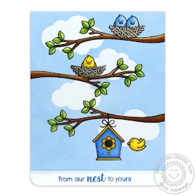 Sunny Studio Stamps A Bird's Life From Our Nest To Yours Card by Mendi Yoshikawa
