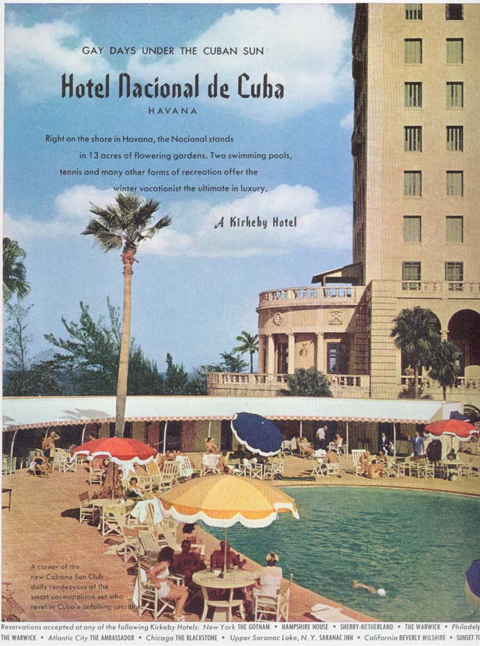 Vintage Cuba travel ad for'Hotel Nacional de Cuba'
