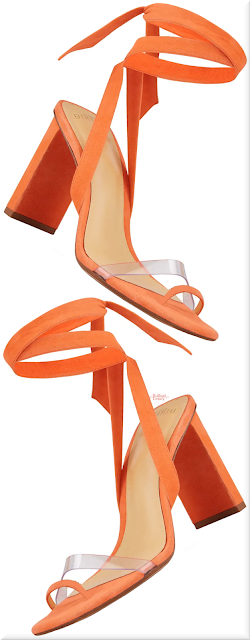 ♦Alexandre Birman Katie orange suede ankle-wrap sandal #alexamdrebirman #shoes #pantone #orange #brilliantluxury