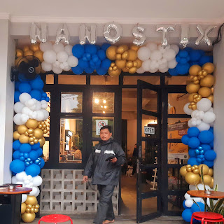 Dekorasi balon untuk acara grand opening nano stick di depok