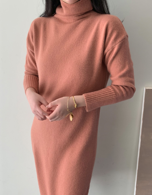 Solid Tone Shift Sweater Dress