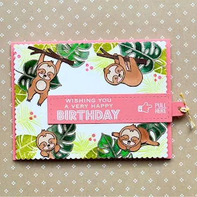 Sunny Studio Stamps: Silly Sloths Customer Card by Yukiko Sugiyama