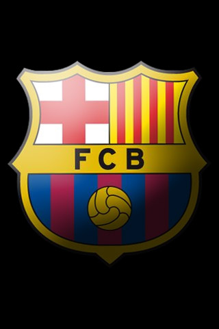 FC Barcelona Logo in Black Background iPhone Wallpaper Download