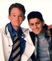 NPH from his Doogie Howser days, cuddling up to his best bud