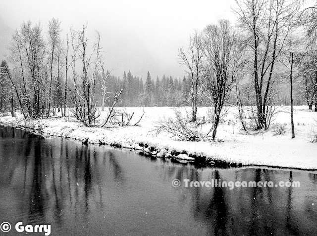 Garry along with three friends hired a cab from San Jose and started the journey towards Yosemite in early morning. This Photo Journey shares from chilling moments form Yosemite National Park.Usually winters is not considered as right time to visit Yosemite. The real beauty of Yosemite can be best explored during summers. All these photographs are shot during winters when Yosemite was covered with white sheet of fresh snowYosemite National Park is spanning eastern portions of Tuolumne, Mariposa and Madera counties in the central eastern portion of California, United States. The park covers area of approximately 760K acres and reaches across the western slopes of the Sierra Nevada mountain chain. Drive inside the national park is amazing and the feeling driving there can't be expressed in words. Different types of tress all around covered with snow and mist in the background makes the whole environment very beautiful. Over 3.5 million people visit Yosemite every year. Yosemite is designated a World Heritage Site in 1984. And now it's internationally recognized for its spectacular granite cliffs, waterfalls, clear streams, Giant Sequoia groves, and biological diversity. Approximately 94% of the park is designated wilderness.Yosemite is one of the largest and least fragmented habitat blocks in the Sierra Nevada, and the park supports a diversity of plants and animals. Know more about Yosemite at http://en.wikipedia.org/wiki/Yosemite_National_Park   http://www.nps.gov/yose/index.htm