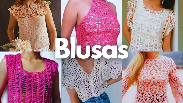👚 15 blusas de encaje a crochet con tutoriales gratis
