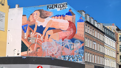 Copenhagen Biking Mural on Nørrebrogade.