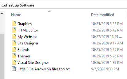 What do the Little Blue Arrows on Folders and File Icons mean