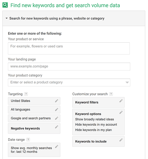 Google Keyword Planner