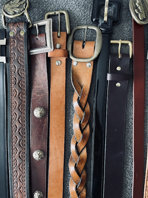 Close up of vintage belts