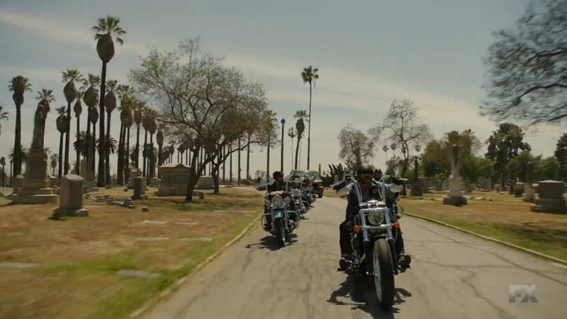 Palm trees Cemetery sequence motorbike