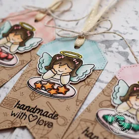 Sunny Studio Stamps: Build-A-Tag Blissful Baking Little Angels Handmade With Love Holiday Gift Tags by Lexa Levana
