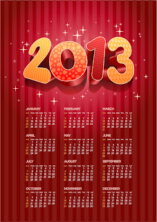 新年のカレンダー テンプレート 2013 new year calendar templates イラスト素材2