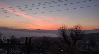 A red sky for a winters morning