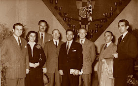 Algunos de los representantes de la Diputación del Match Ayuntamiento de Barcelona - Diputación de Barcelona, 1954