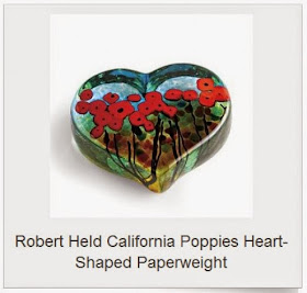 calilfornia poppies heart paperweight by robert held 