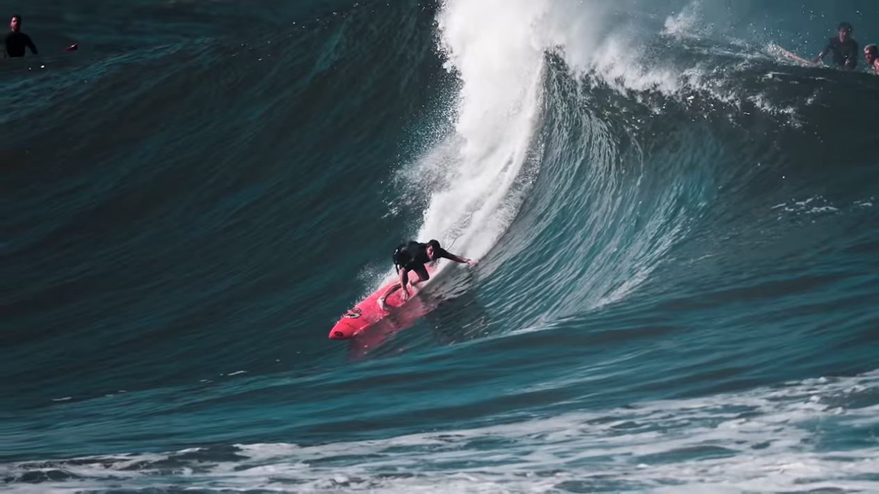 PUMPING Waimea Bay On The First Big Swell of 2022