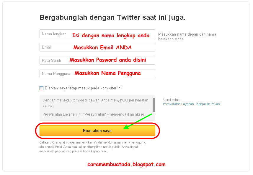 Form Twitter Indonesia