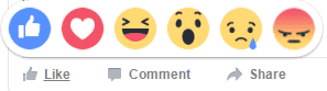 Facebook post Like options