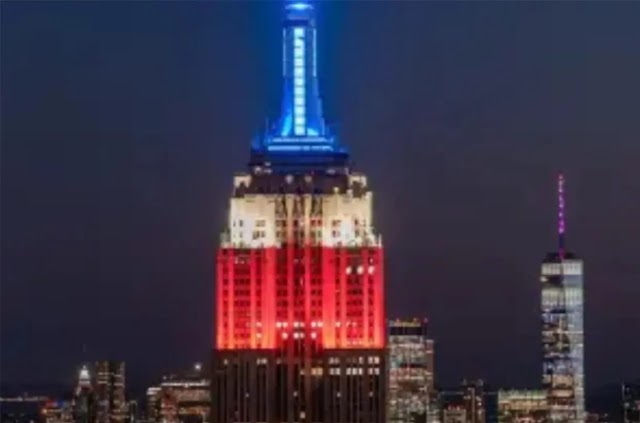    Alcaldía Nueva York con colores de República Dominicana por víctimas del Jet Set