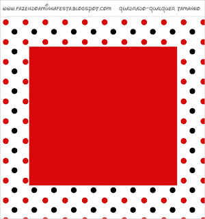 Red Polka Dots in Black and White Free Printable Labels.