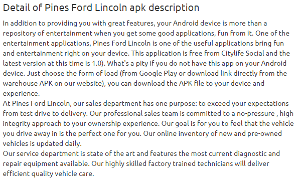 Pines Ford Lincoln 1.0 apk