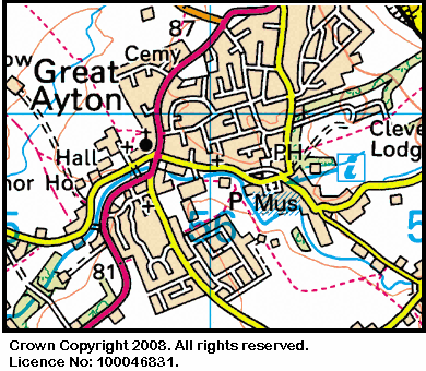 Map of the Royal Oak area in Great Ayton