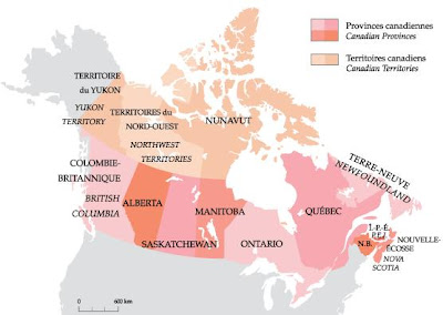 Mapa de Canadá actual