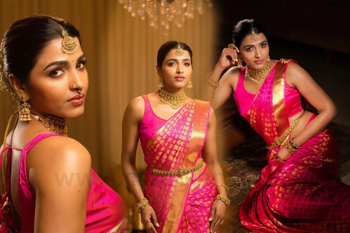 Actress Sai Dhanshika bridal makeup photoshoot