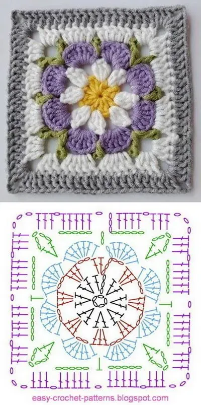 square de croche graficos receitas