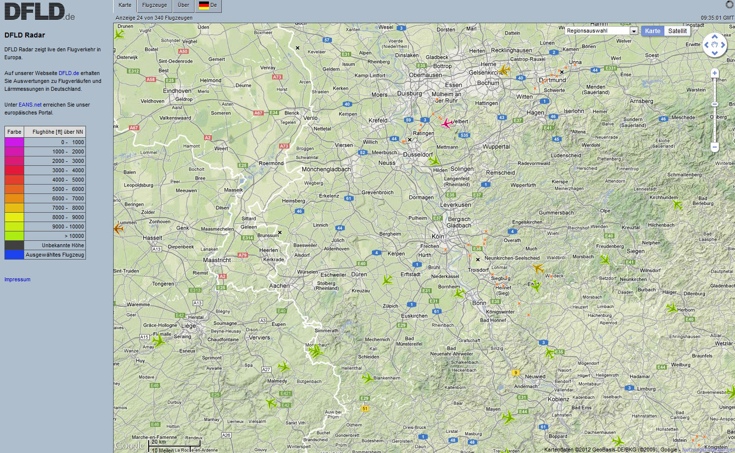 flugrouten deutschland karte Flugverkehr Landkarten Live flugrouten deutschland karte