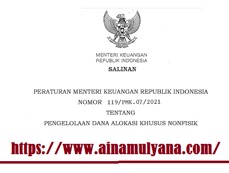 PMK Nomor 119/PMK.07./2021 Tentang Pengelolaan Dana Alokasi Khusus Nonfisik