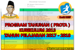 PROGRAM TAHUNAN ( PROTA ) SD/MI TAHUN PELAJARAN 2017 - 2018 KURIKULUM 2013 