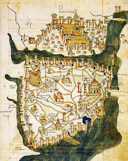 Konstantinopolis Haritası (1422) Floransalı haritacı Cristoforo Buondelmonte tarafından