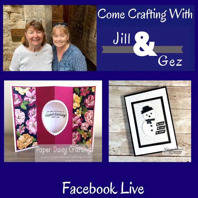 Come Crafting With Jill & Gez Facebook Live Replay - Snowman Card