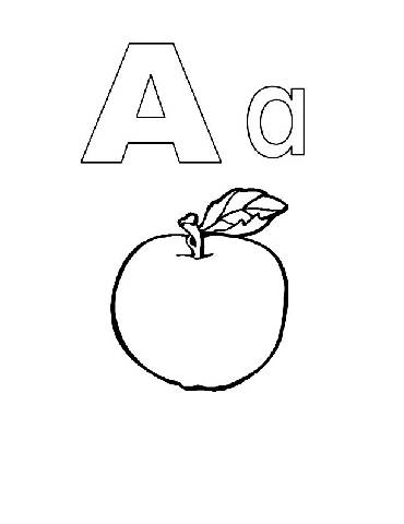 Preschool Coloring Pages : Alphabet Alphabook A