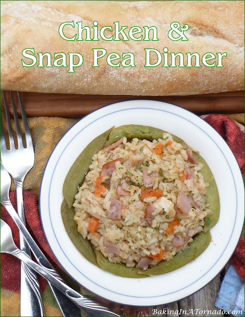 Chicken and Snap Pea Dinner | recipe developed by Karen of www.BakingInATornado.com | #recipe #dinner